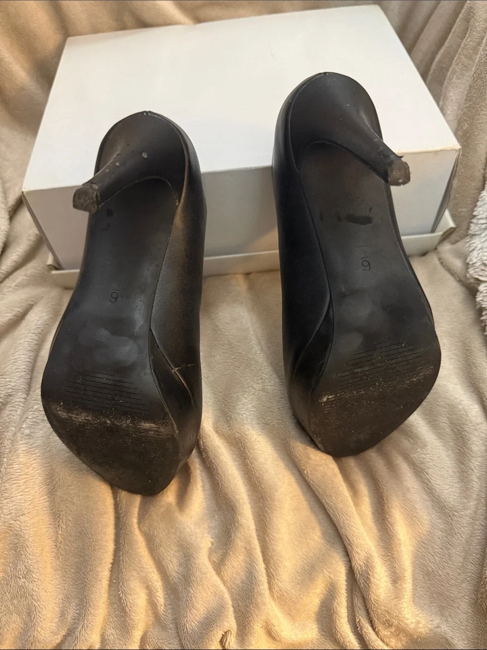 Audrey Brooke Black Ankle Booties with V-Cut Front